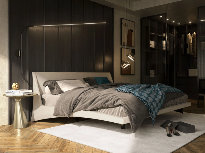 DYLAN - Leather double bed _ Cattelan Italia